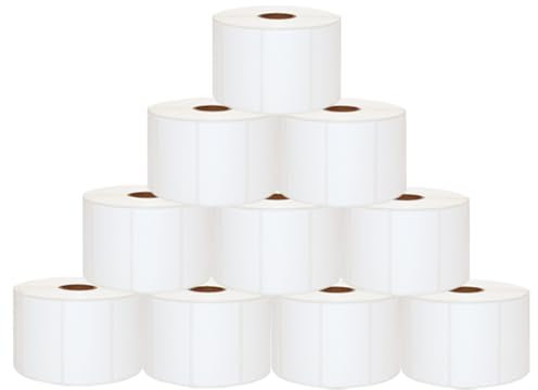 Molabel Thermoetiketten, 57 x 32 mm, kompatibel mit Zebra GC420d, GK420d, GX420d und GX420t Druckern, 1500 Etiketten pro Rolle, 10 Rollen.