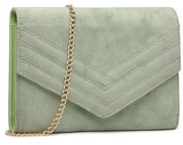 Miss Lulu Women's Clutches Wedding Bag Ladies Evening Shoulder Bags (1-2 Green)