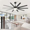6ft Ceiling Fan with Lights and Remote Control, Black Ceiling Fan for Outdoor Use with 10 Blades, 32W 3CCT LED Light, 6 Whisper Quiet DC Motor