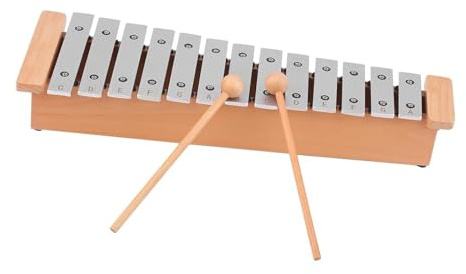 ALFAAL Xylophon Aus Holz 13-Noten-Glockenspiel Tragbares Aluminium-Klavier-Xylophon-Schlaginstrument Musikinstrument Mit Holzstäben