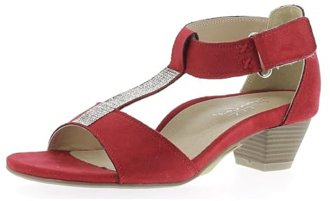 Andrea Conti Femme Damen Absatz Sandalette Sandale à Talon, Rouge, 39 EU