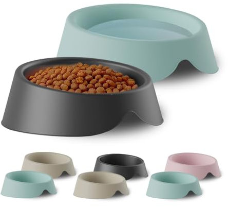 Comedero Perro y Gato - 2 Cuencos Comederos para Perros y Gatos Hechos en España con Materiales 100% Reciclados - Platos y Bebederos para Agua y Comida - 2 Uds x 500ml - Tamaño Mascotas Medianas