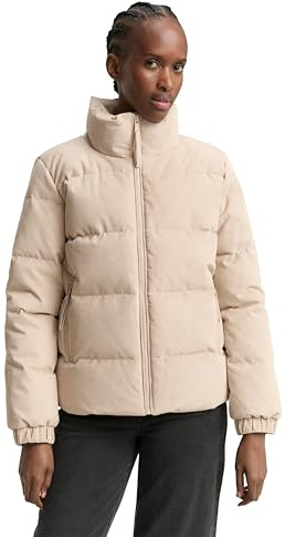 TOM TAILOR Denim Damen Cord Pufferjacke mit Stehkragen