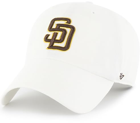 47 San Diego Padres Mütze, weiß, Team-Farbe-Logo, zum Aufräumen, Verstellbarer Riemen, Einheitsgröße für Erwachsene