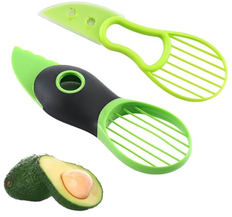 2 Pcs 3 in 1 Avocado Tool, Avocado Cutter Slicer for Cutting Stoning and Slicing Avocados into Many Styles Other Soft Fruit and Veg