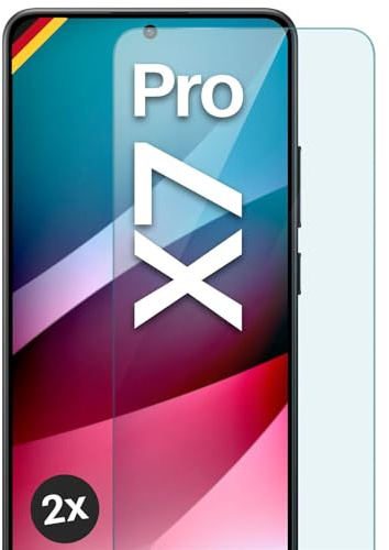 moex Schutzfolie für Poco X7 Pro Glas 9H Härte, gehärtetes Schutzglas, Panzer Schutz Glas Displayschutz Folie, kompatibel mit jeder Handy Hülle, ShockProtect 2 Stück