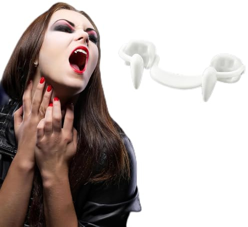 Shyllin Vampir Zähne, 1 Stück Vampir Fangs, Vampir Zahnersatz, Halloween Vampirzähne, Vampire Zahnzähne, Vampire Teeth, für Halloween Party Cosplay Requisiten Zähne