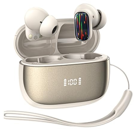 AMPLE Wireless Earbuds for Lenovo Tab M10,M10 Plus,M11,M10 HD,P11,P11 Pro,P11+,P12 (BT054) Bluetooth 5.4 Headphones with ANC, Hi-Fi Stereo Sound, Touch Control, In-Ear Earphones (GOLD)