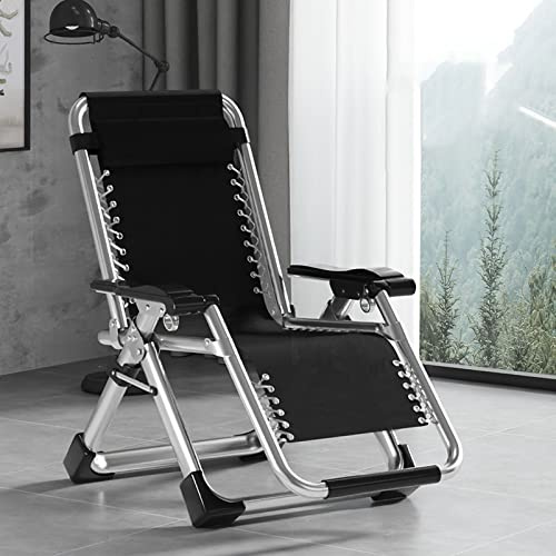 FANDIAO Loungesessel mit abnehmbarem Kissen, omic Liegestuhl für drinnen und draußen, zusammenklappbar, Sonnenliege für Erwachsene, Silber, bequeme Terrassensitzgelegenheit