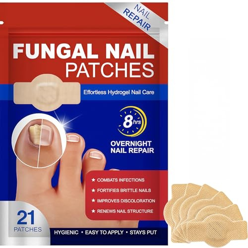 21Pcs Fungal Nail Repair Patches | Extra Strong 8-Hour Treatment for Toenail & Fingernail Fungus | Damaged Nail Care Pads with Natural Ingredients