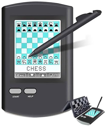 Ajedrez Electrónico Portátil Táctil, Mini Set de Ajedrez Electrónico Inteligente con Pantalla Lcd Hd y Lápiz, Modos de Aprendizaje con Ia Para Principiantes Hasta Jugadores Avanzados, Ideal Para Viaje