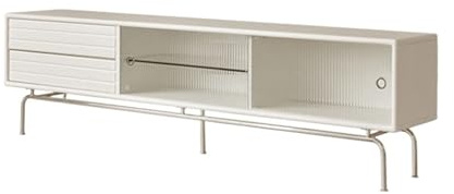 Meuble TV Meuble TV sur Pied avec Meuble de Rangement for Salon, Chambre à Coucher, Bois Console(Blanc)