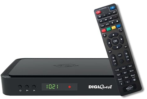 DIGIQUEST Décodeur tivùsat Combo 4K Q99 | Satellite + Terrestre | HbbTV interactif | HEVC Main 10 | Enregistrement activable | Télécommande 2 en 1 | Smartcard Incluse | Système Merlin prêt