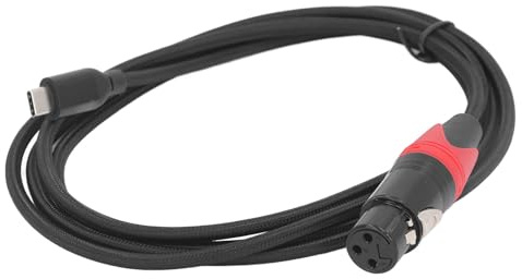 Omquot Convertitore per Microfono Dinamico con Cavo da Tipo C a XLR Femmina – Adattatore Audio di Alta qualità per la Registrazione e le Performance Dal Vivo, 1 unità