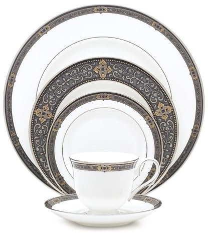 Lenox Vintage Jewel Geschirr-Set, 5-teilig, Weiß