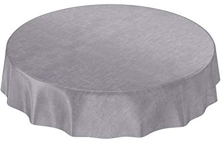 ANRO Tischdecke Wachstuchtischdecke Wachstuch Wachstischdecke Tischdecke Beton Grau Uni Urban Rund 100cm eingefasst