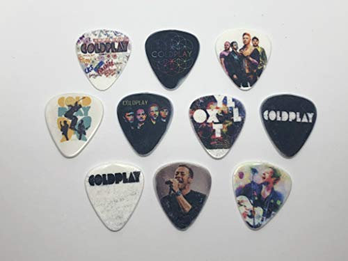 Coldplay Gitarrenplektren (10 Plektren / 10 verschiedene Designs)