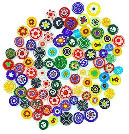 Armena Millefiori - Pietre Miste per Mosaico in Vetro, 7-10 mm, 50 g (Circa 55 Pezzi)