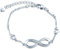 Fashion Unendlichkeit Symbol Damen Armband, 925 Sterling Silber zirkonia Armkette, Verstellbar Herz-Armband, Silber, Weihnachten Geburtstag geschenk