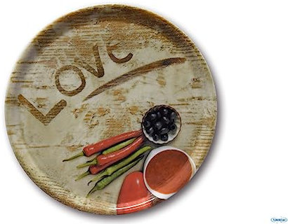 Saturnia 04Z33019 Napoli Flour Pizzateller, 31cm, Porzellan, Love, 1 Stück