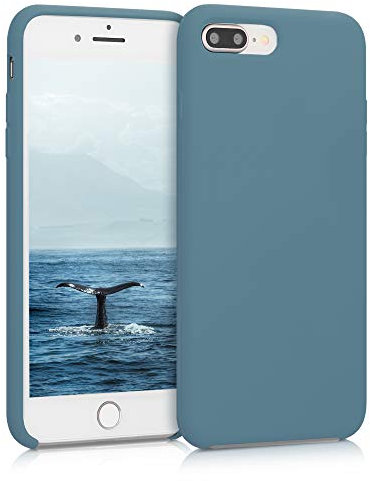 kwmobile Hülle kompatibel mit Apple iPhone 7 Plus/iPhone 8 Plus Hülle - Silikon Handy Case - Handyhülle weiche Oberfläche - kabelloses Laden - Antique Stone