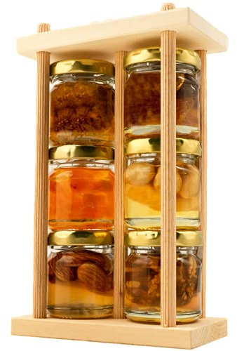 FOODOKO FINEST - Honig Geschenk Set aus 6 verschiedenen Blütenhonigen mit Nüssen und Früchten Akazienhonig Geschenkset 240g (6x40g) als Geschenk Probierset