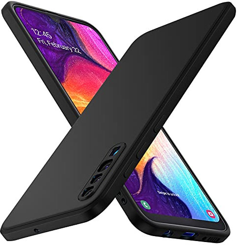 iVoler Cover in Silicone per Samsung Galaxy A50 / A30S con Protezione Della Fotocamera, Ultra Sottile Custodia in TPU Morbida Anti-Graffio Antiurto Protettiva Case, Nero