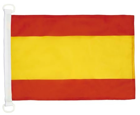 BANDERA NAUTICA PABELLÓN CIVIL ESPAÑA 45x30cm - Pabellón de conveniencia ESPAÑOLA - PABELLÓN NACIONAL 30 x 45 cm anillos - AZ FLAG