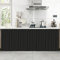LIVEINU Schrankvorhänge für Küche, Kleiderschrank, Badezimmer, Staubdichter Vorhang für Regale, Wandpaneele, hängende Tür, Japanische Noren Selbstklebend 80x90cm Schwarz