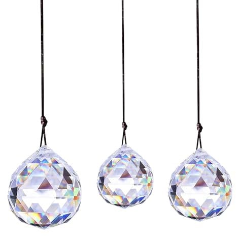 3 Prisma de Cristal de Cristal Colgante de Bola de Cristal, Arco Iris de Cristal, decoración Colgante de Cristal, Cristales para Colgar candelabros de Cristal como decoración