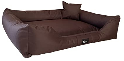 exclusive BED Hundebett Puffi Grosse Mittelgroße Kleine Hunde - Hundekissen Hundematte aus Kodura-Stoff - Waschbar Wasserfest Langlebig Abriebfest Reißfest (XXXL+| 160x100cm, Braun)