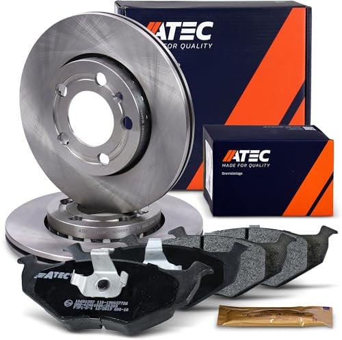 ATEC Germany Bremsenset Vorderachse inkl. Bremsscheiben Ø 239 mm Belüftet + Bremsbeläge Vorne Kompatibel mit SKODA FABIA 1, FABIA 2 (542) (545), VW FOX (5Z1, 5Z3, 5Z4), POLO (9N_, 9A_)