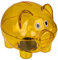 Sparschwein aus transparentem Kunststoff, klein, 10 x 8 x 8 cm, mit Deckel, leicht und robust, Gelb