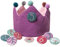 Papierdrachen Corona de muselina con números, color lila, para cumpleaños infantiles, corona de muselina con botones del 1 al 8, sombrero decorativo para fiestas para niños y niñas