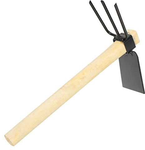 BIUDECO Hacke Handwerkzeuge Gartenwerkzeug Doppelkopf Hacke Hand Rechen Mini Hacken Pflanzen Gartenhacke Hacke Gartenwerkzeug Gartengeräte für Gartenarbeit Set Outdoor Eisen Haushalt Gadgets Hacken