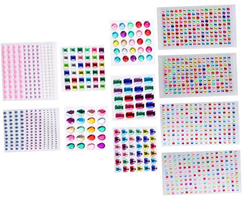 STOBOK 11blätter Teiliges Wasserfeste - Aufkleber Für Mädchen Bunte Rhinestone Sticker Für Bastelprojekte Dekoration Von Notebooks Handys Und