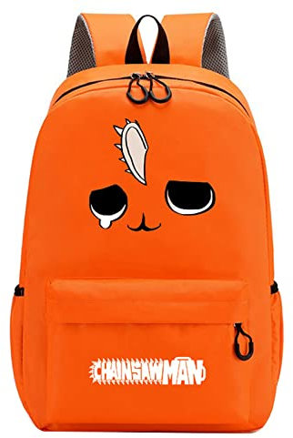 jiminhope Anime Gift Chainsaw Pochita Laptop School Bag Pochita Moods Bookbag Chainsaw Pochita Fan Merch Manga Lover Gift (Pochita Bag)