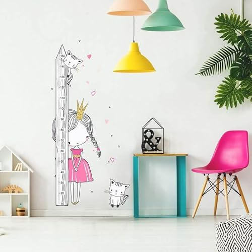 INSPIO-Messlatte für die Wand - Prinzessin mit einer Katze