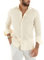 Giosal Camicia Uomo Colletto Melangiata Lino Sartoriale Made in Italy (IT, Testo, L, Regular, Regular, Beige)