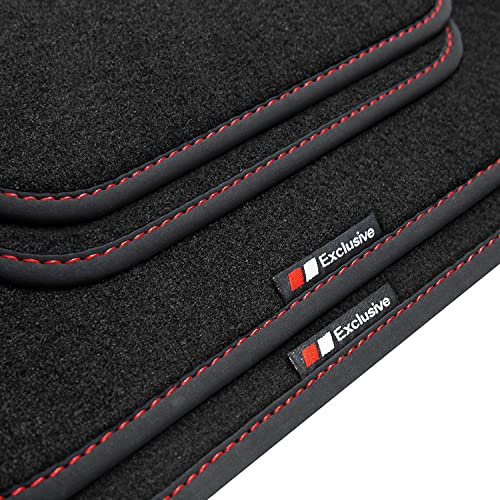 tuning-art BEF966 Fußmatten passend für Mercedes E-Klasse W212 / S212 2009-2016, Naht:Rot