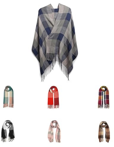 Good Nite Schal Damen Herren Winter Herbst Schals & TüCher Für Kuschelig Flauschig Festlich Großer Karo Warm Weich Scarf Nüchtern und Stilvoll(Grau,200x60cm)