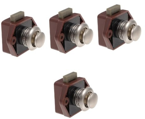 Angoily 4 Stück Schubladenschlösser Für Wohnmobile Schubladenschloss Magnetischer Türverschluss Mit Druckknopf Schrankverschlüsse Schrankverriegelung Türriegel Kommode Rostfreier Stahl Abs