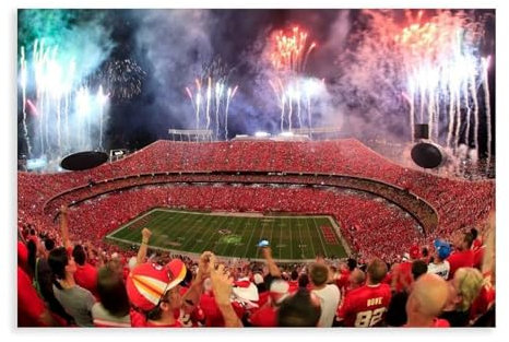 MAHWER Kansas City Chiefs Stadion Poster Leinwand Poster Wandkunst Dekor Druck Bild Gemälde für Wohnzimmer Schlafzimmer Dekoration ungerahmt 20 x 30 cm