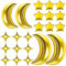 4 Stück Große Mond Gold Luftballons 50 Stück Folienballon Stern Helium Latex Ballons Geeignet für Geburtstag, Hochzeit, Valentinstag Party Dekorationen