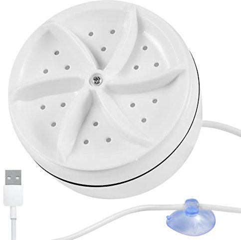 Forhome Ultraschall Mini Waschmaschine, Tragbare Ultraschall-Turbine, Multifunktions Ultraschall-Turbine mit USB, für Wohnmobile, Schlafsäle, Haus, Reisen, Camping
