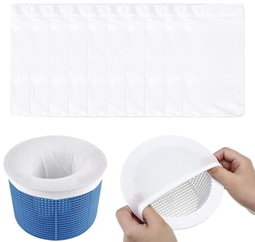 20 Stück Pool Skimmer Socken Filtersocken Sieb Netz Filterstrumpf Poolsocken Socks Skimmernetze Zur Feinfilterung Filter Zubehör Skimmersocke Socke für Filterkorb Skimmerkorb Piscine Wiederverwendbar