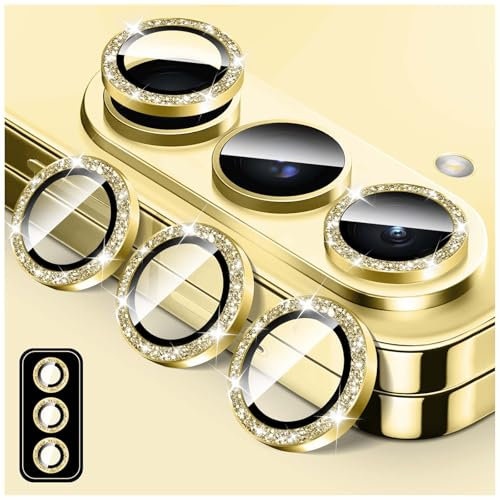 Kucheed Bling Camera Lens Protector for Samsung Galaxy Z Fold 4, 9H Tempered Glass Camera Cover Screen Protector, Glitter Automatic Alignment Individual Metal Rings Film Stickers