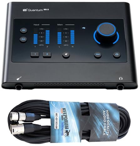 PreSonus Quantum ES 2 USB-C Audio Interface Schnittstelle + keepdrum XLR-Kabel