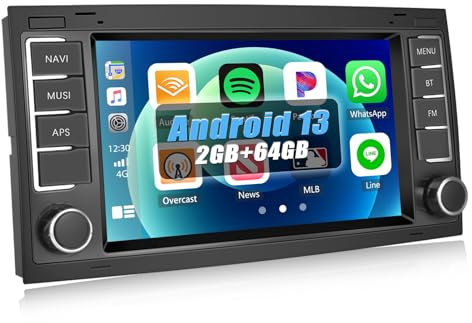 [2+64G] SIXWIN Android 13 Radio Coche para VW Touareg Transporter T5 Multivan con CarPlay&Android Auto&Mirrorlink,7 Pulgadas Pantalla Táctil con Bluetooth/WiFi/GPS/FM/RDS/USB/HiFi