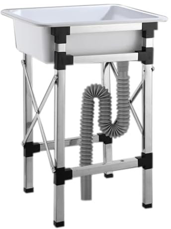 Fregadero Independiente para lavandería, Lavabo de Plástico para Limpieza, Fregadero De Cocina De 15/16 cm De Profundidad con Patas Antideslizantes para Lavandería, Sótano